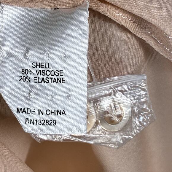 L’Academie Sheer Blouse Top Womens XS Blush Pink Baddie Office Modern Minimal - Picture 4 of 8
